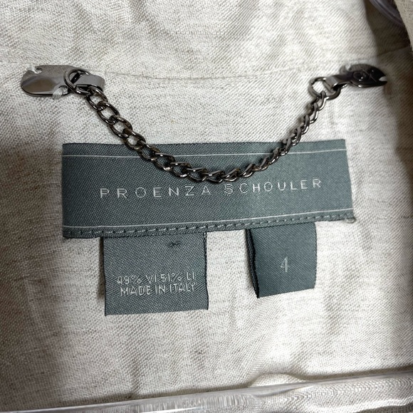 Proenza Schouler | Linen Viscose Trench Coat in Natural Beige 4 - Picture 2 of 8